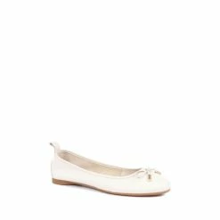 Jones Bootmaker Madora White Ballet Flat Shoes -Jones Bootmaker shop unnamed file 1020