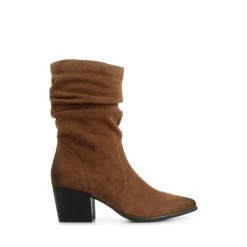 Jones Bootmaker Women's Tan Cloe Leather Suede Slouch Boots -Jones Bootmaker shop unnamed file 1071