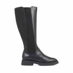 Jones Bootmaker Womens Black Darline Leather Knee High Boots