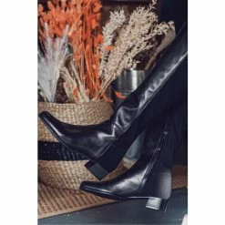 Jones Bootmaker Black Brescia Leather Ladies Knee Boots -Jones Bootmaker shop unnamed file 1246