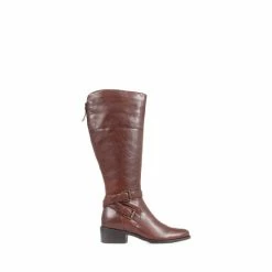 Jones Bootmaker Phoebe Wide Calf Leather Tan Brown Knee Boots