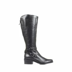 Jones Bootmaker Phoebe Leather Knee High Black Boots