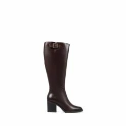 Jones Bootmaker Cesena Brown Wide Leather Knee Boots