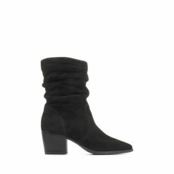 Jones Bootmaker Cloe Leather Suede Slouch Black Boots -Jones Bootmaker shop unnamed file 1746