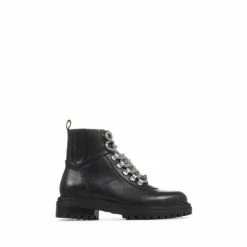 Jones Bootmaker Susanna Leather Black Hiker Boots