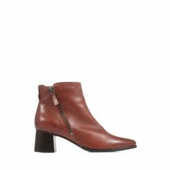 Jones Bootmaker Brown Sylvana Block Heel Ankle Boots