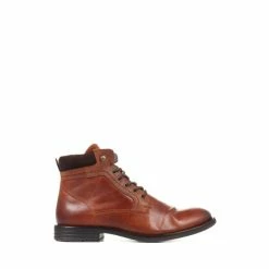 Jones Bootmaker Mens Brown Docklands Leather Lace-Up Boots