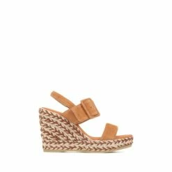 Jones Bootmaker Amerie Tan Brown Wedge Sandals