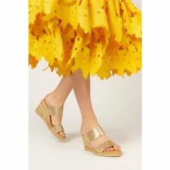 Jones Bootmaker Gold Amabelle Wedge Mule Sandals -Jones Bootmaker shop unnamed file 2058