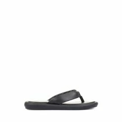 Jones Bootmaker Black Carine Leather Toe Post Sandals