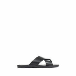 Jones Bootmaker Black Eli Men's Leather Slider Sandals