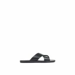 Jones Bootmaker Black Eli Men's Leather Slider Sandals -Jones Bootmaker shop unnamed file 2107