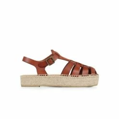 Jones Bootmaker Adelynn Tan Brown Platform Espadrille Sandals