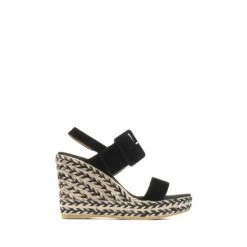 Jones Bootmaker Amerie Black Wedge Sandals