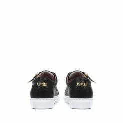Jones Bootmaker Black Padova Ladies Leather Lace-Up Trainers -Jones Bootmaker shop unnamed file 2155