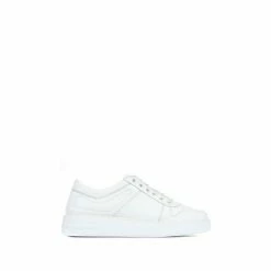Jones Bootmaker Alani White Leather Platform Trainers
