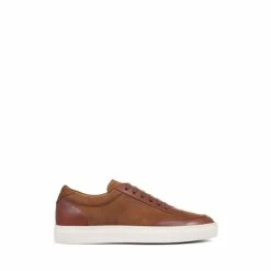 Jones Bootmaker Mens Tan Brown Sterling Leather Lace Up Trainers