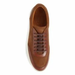 Jones Bootmaker Mens Tan Brown Sterling Leather Lace Up Trainers -Jones Bootmaker shop unnamed file 2254