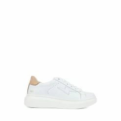 Jones Bootmaker Womens White Enrica Leather Platform Trainers -Jones Bootmaker shop unnamed file 2269