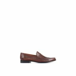 Jones Bootmaker Mens Brown Riverside Woven Leather Loafers -Jones Bootmaker shop unnamed file 234