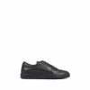Jones Bootmaker Black Stockwell Lace Up Leather Trainers