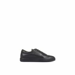 Jones Bootmaker Black Stockwell Lace Up Leather Trainers -Jones Bootmaker shop unnamed file 2384