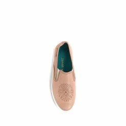 Jones Bootmaker Pink Aoife Ladies Leather Slip-On Trainers -Jones Bootmaker shop unnamed file 2445