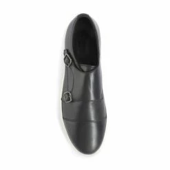 Jones Bootmaker Mens Black Sloane Square Leather Trainers -Jones Bootmaker shop unnamed file 2452