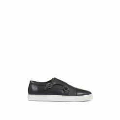 Jones Bootmaker Mens Black Sloane Square Leather Trainers -Jones Bootmaker shop unnamed file 2454