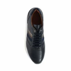 Jones Bootmaker Blue Shenzhen Men's Leather Lace-Up Trainers -Jones Bootmaker shop unnamed file 2514