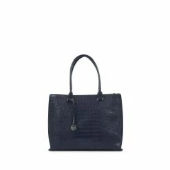 Jones Bootmaker Blue Ashleigh Croc Effect Print Tote Bag
