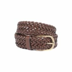 Jones Bootmaker shop 32 Jones Bootmaker Mens Vancouver Brown Braided Leather Belt