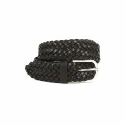 Jones Bootmaker shop 20 Jones Bootmaker Mens Vancouver Braided Black Leather Belt