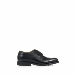 Jones Bootmaker Black Mile End Goodyear Welted Polished Men's Leather Brogues