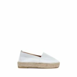 Jones Bootmaker White Adalyn Ladies Leather Espadrilles
