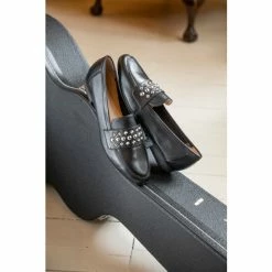 Jones Bootmaker Black Adriana Embellished Leather Ladies Loafers -Jones Bootmaker shop unnamed file 439