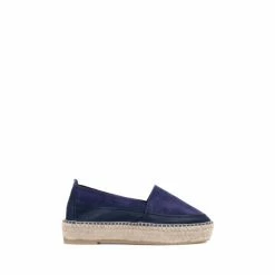 Jones Bootmaker Blue Adalyn Ladies Leather Espadrilles