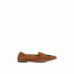 Jones Bootmaker Ladies Tan Brown Wren Suede Leather Fringe Loafers -Jones Bootmaker shop unnamed file 463