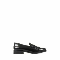 Jones Bootmaker Lotta Chunky Black Leather Loafers