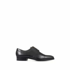 Jones Bootmaker Mens Black Memphis Leather Derby Shoes