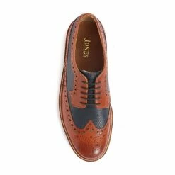 Jones Bootmaker Mens Tan Natural Barney Leather Derby Brogues Shoes -Jones Bootmaker shop unnamed file 676