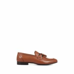 Jones Bootmaker Tan Brown Pascal Leather Tassel Loafers