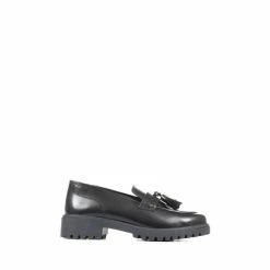 Jones Bootmaker Love Chunky Black Leather Loafers