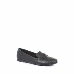 Jones Bootmaker Black Mariah Ladies Woven Leather Loafers -Jones Bootmaker shop unnamed file 962