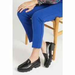 Jones Bootmaker Black Ladies Chunky Penny Loafers