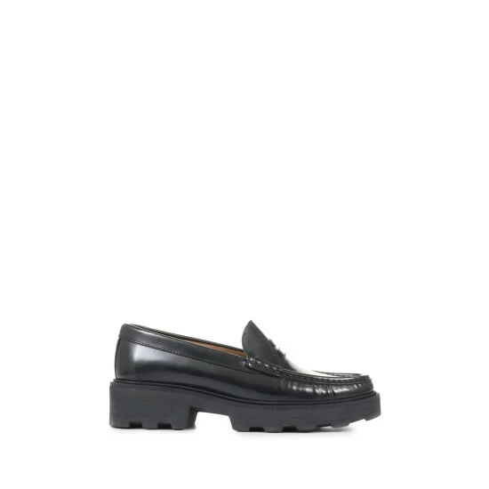 Jones Bootmaker Black Ladies Chunky Penny Loafers 4 Jones Bootmaker Black Ladies Chunky Penny Loafers - Image 2